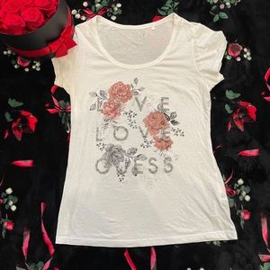 Guess rose graphic tee.